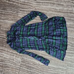Zara plaid drop waist long sleeve dress